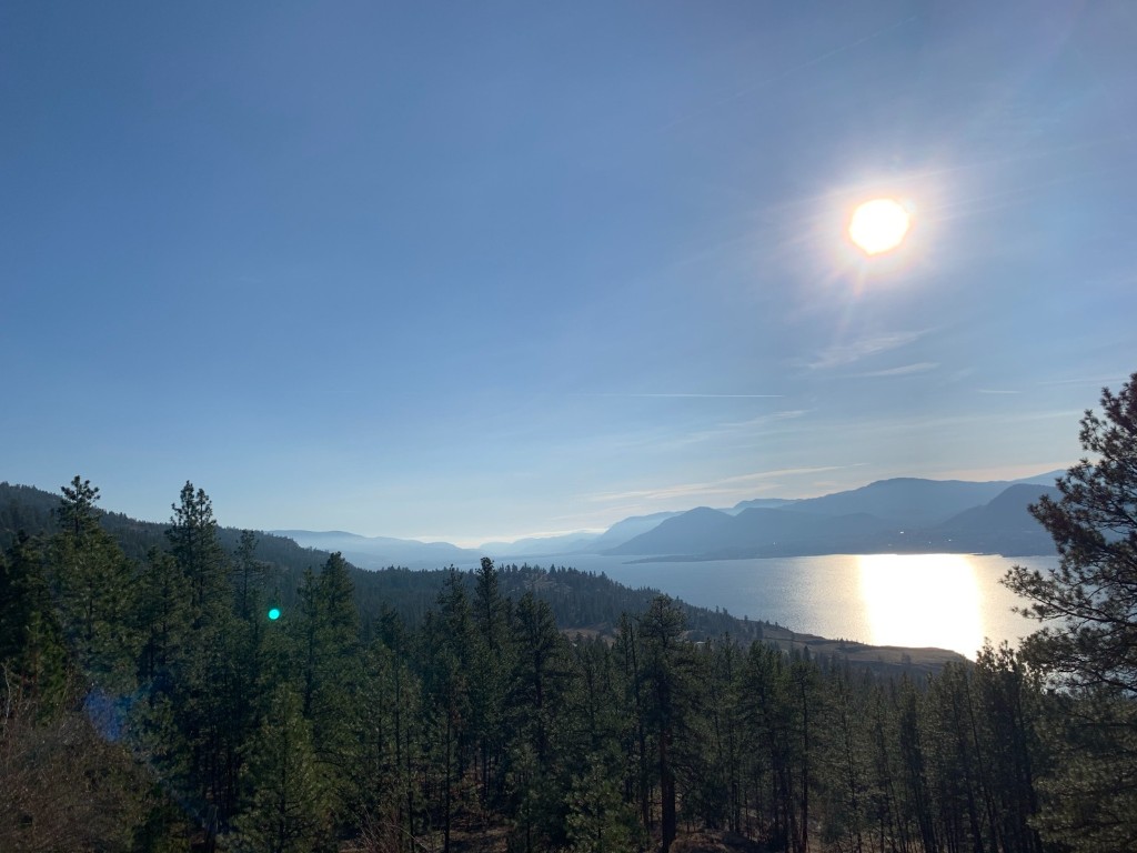 180-degree panoramic view of Okanagan Lake from the Naramata hillside estate